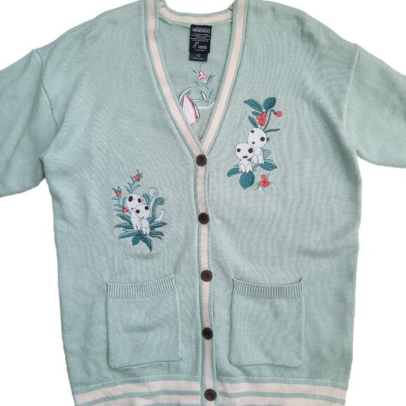 Japanese Anime Studio Ghibli Princess Mononoke Embroidered Cardigan Sz Large - Picture 5 of 12